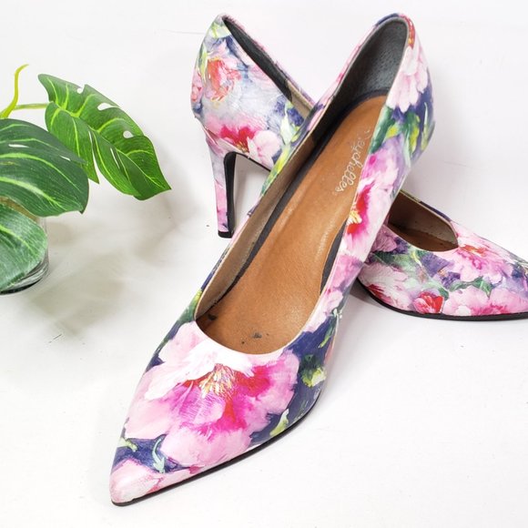 Anthropologie Seychelles Floral Leather Heels, 7 - Picture 3 of 14